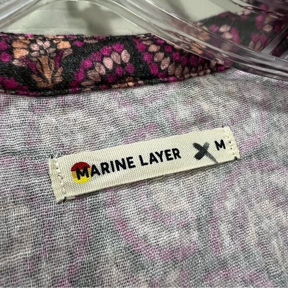 Marine Layer Medium Layer Printed Colette Doublecloth Blouse B2 - Picture 4 of 5